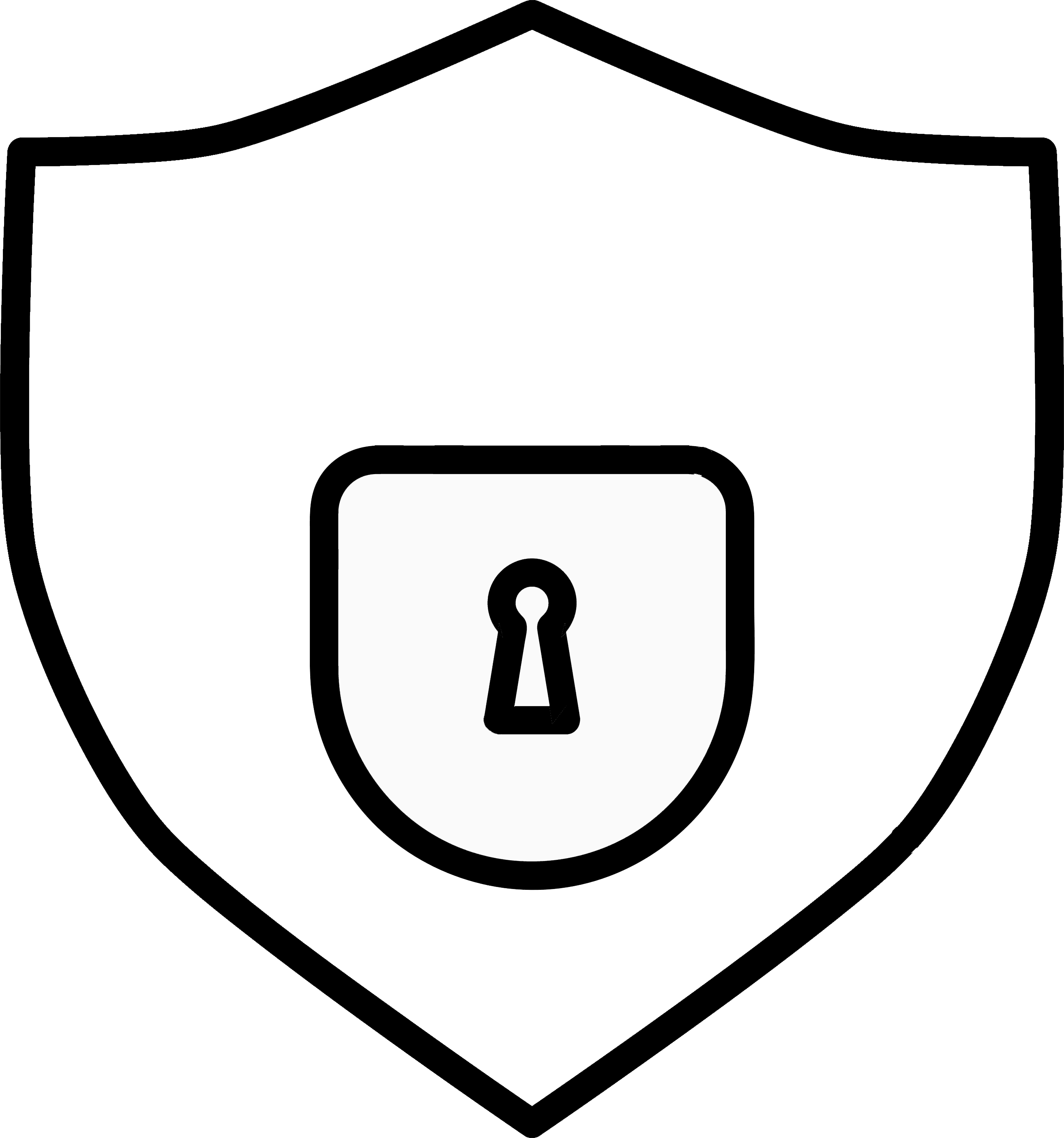 Graphic representation of a shield with a padlock as an illustration of protection and insurance.