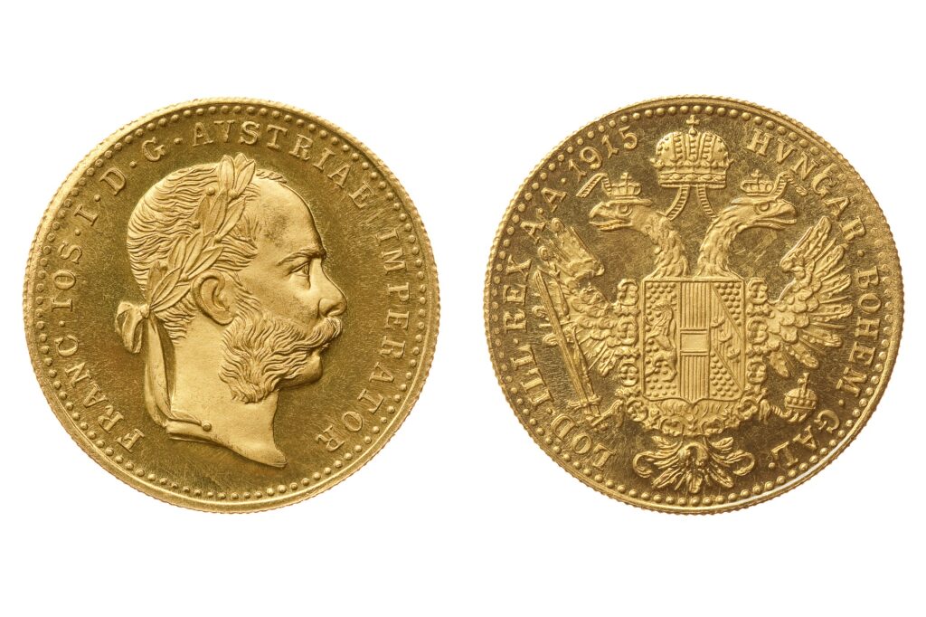 Front and back of an Austrian Ducat