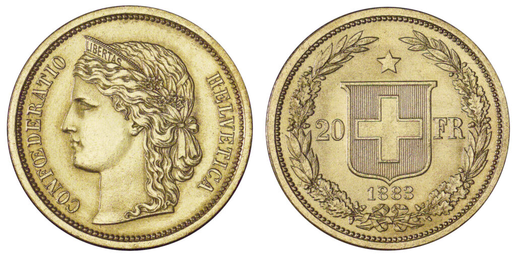 Ein 20 Franken Goldstück genannt Helvetia