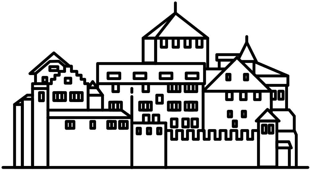 Dessin du château de Vaduz vu de l'ouest