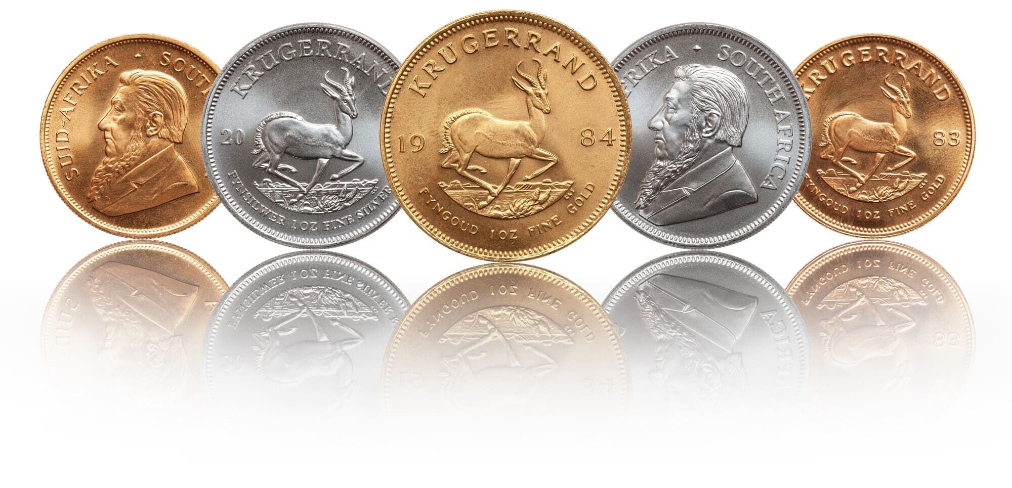 Image of silver and gold Krugerrands