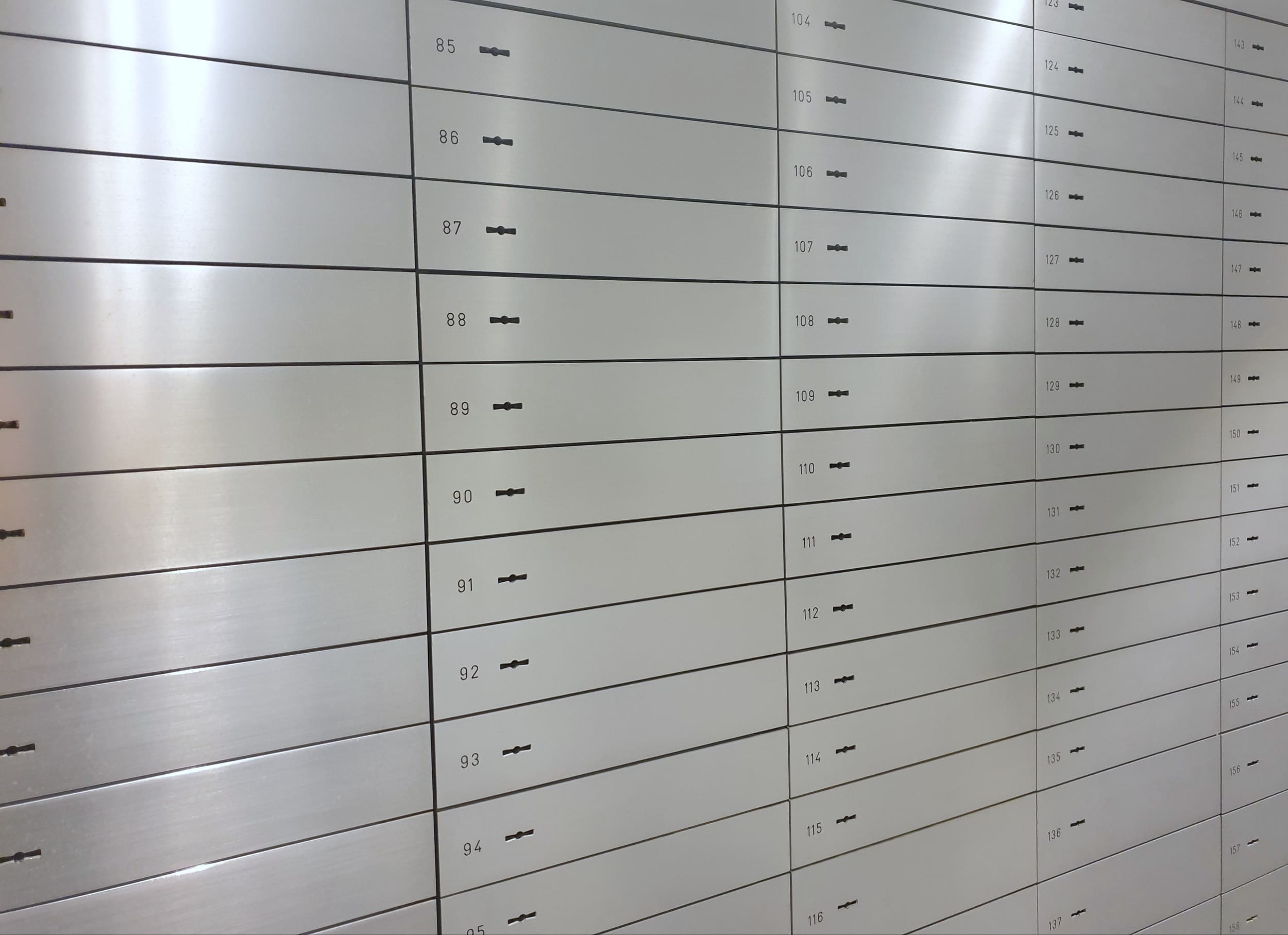 Picture of safe deposit boxes