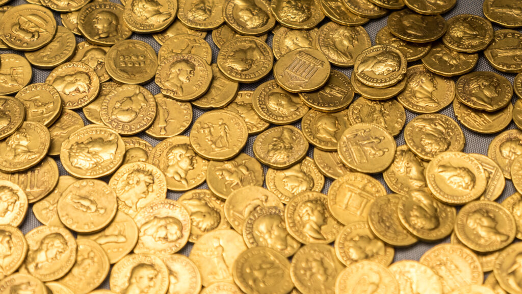 Tesoro de monedas de oro romanas