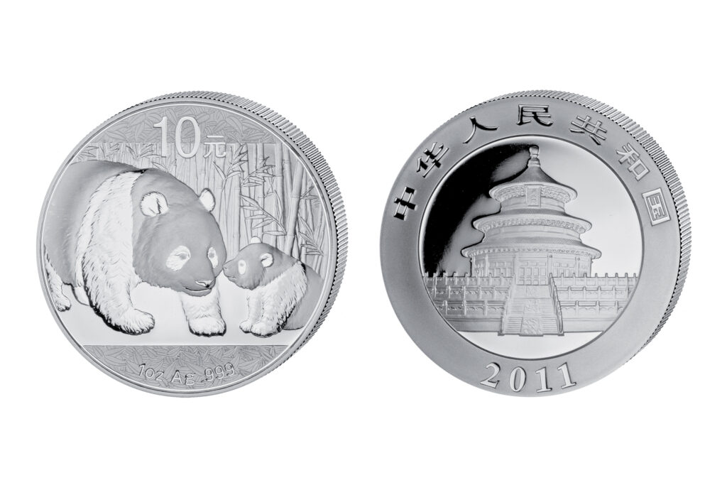 Frappe de monnaie chinoise - la pièce d'argent China Panda